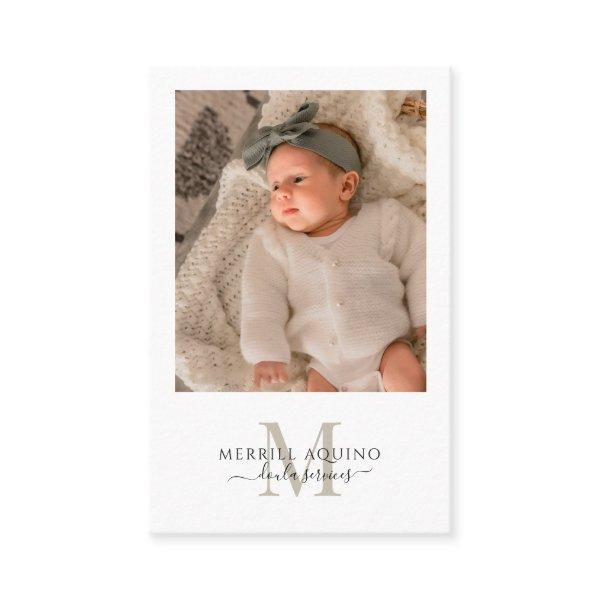 Doula Services Baby Photo Monogram