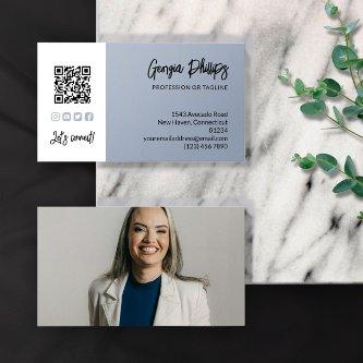 Dove Blue QR Code Photo Social Media Icons