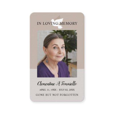 Dove Funeral Memorial Prayer Photo Card
