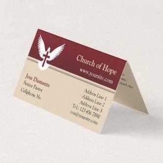 Dove with Cross Red and Beige Folded Busi