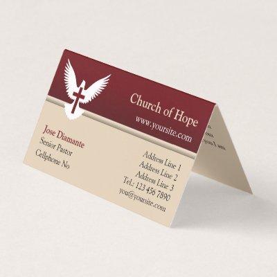 Dove with Cross Red and Beige Folded Busi
