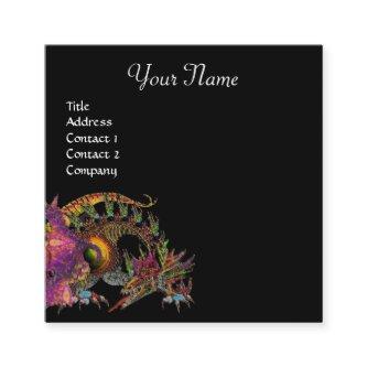 DRAGO / Fantasy Dragon Monogram Black Purple Square