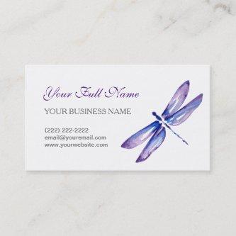 Dragonfly  | Purple Blue Watercolor