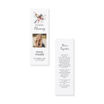 Dragonfly Funeral Bookmark, Funeral Keepsake Cards