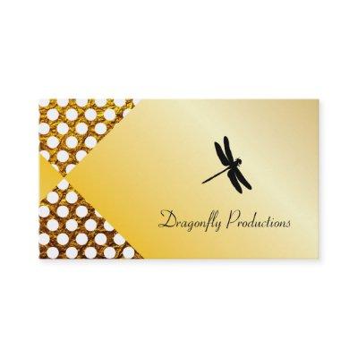 Dragonfly Gold Shimmer Polka Dots