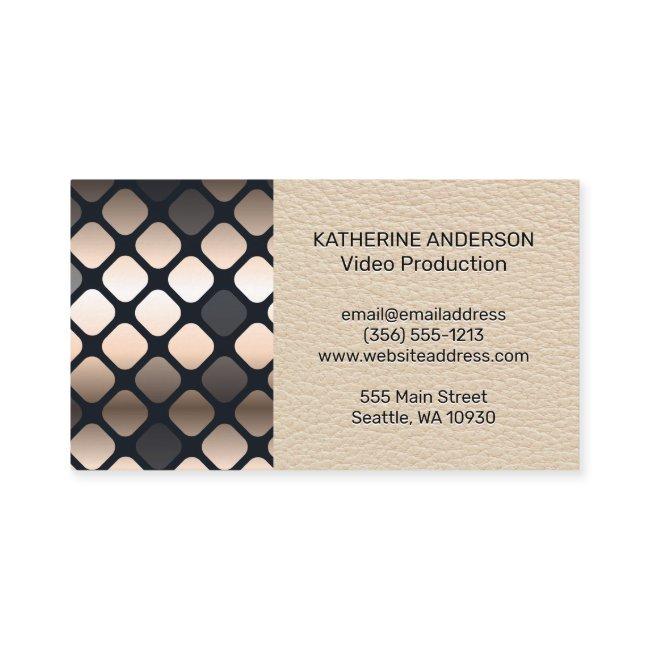Dragonfly | Leather | Metal Square Pattern