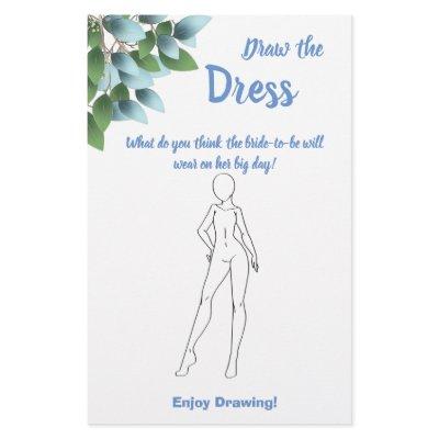 Draw the Dress Bridal Shower Game Card Eucalyptus Flyer