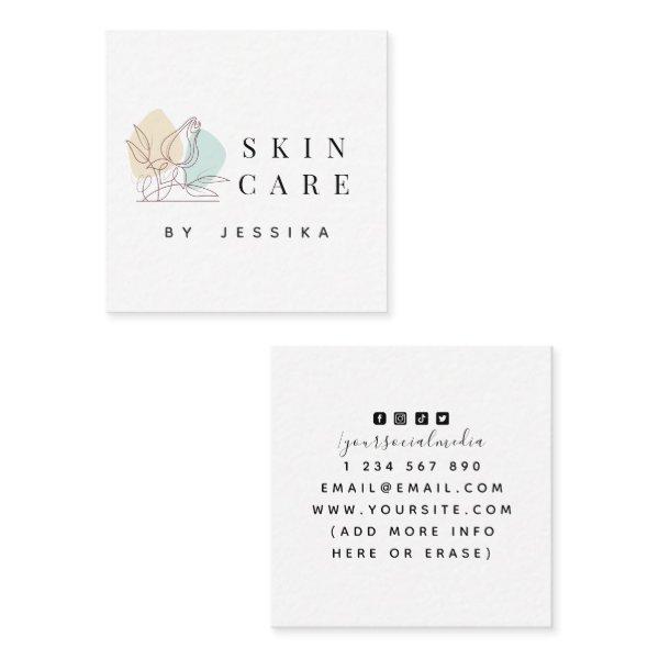 Drawn Flower Rose Line Art Skincare Clean Basic    Square