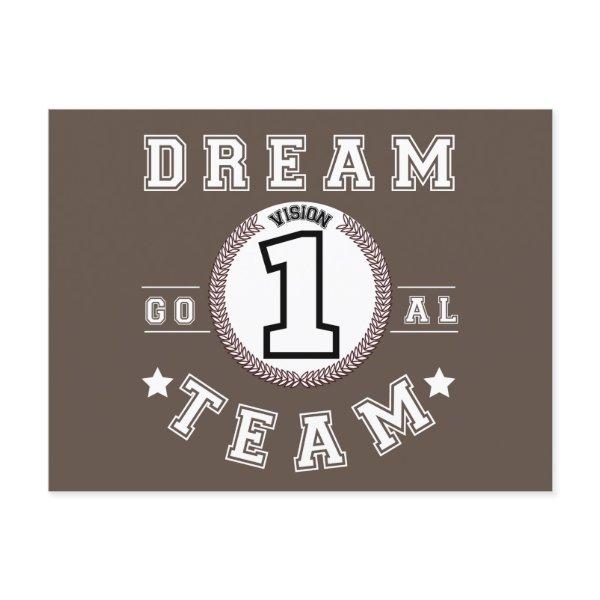 Dream Team One Vision One Goad Teamwork Office Postcard