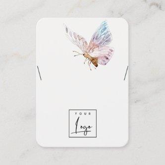 Dreamy Blush Aqua Butterfly Logo Necklace Display