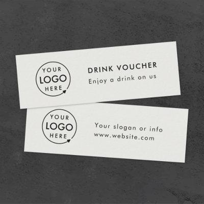 Drink Voucher | Corporate Event Gray Logo Card
