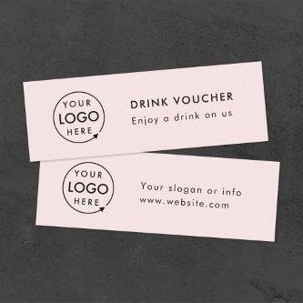 Drink Voucher | Pink Company Party Event Logo Card