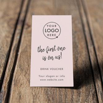 Drink Voucher | Pink Logo Company Party Event Card