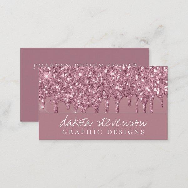 Dripping Mauve Glitter | Dusty Pink Melt Shimmer