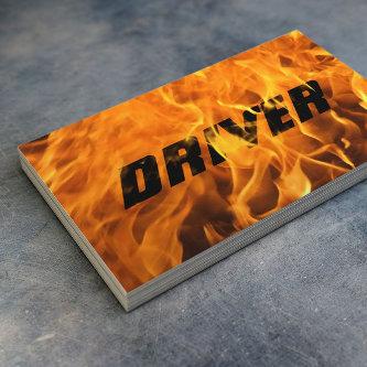 Driver Professional Burning Fire Flame Typography