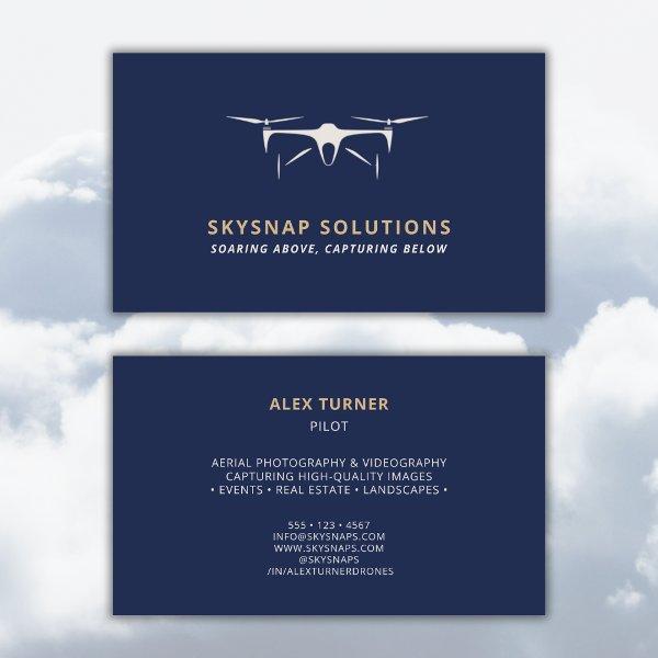 Drone Business UAV Pilot Modern Navy Blue