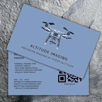 Drone UAV Pilot Photography QR Code Modern Blue