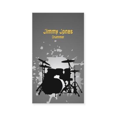 Drumkit Silhouette Splatter Grey