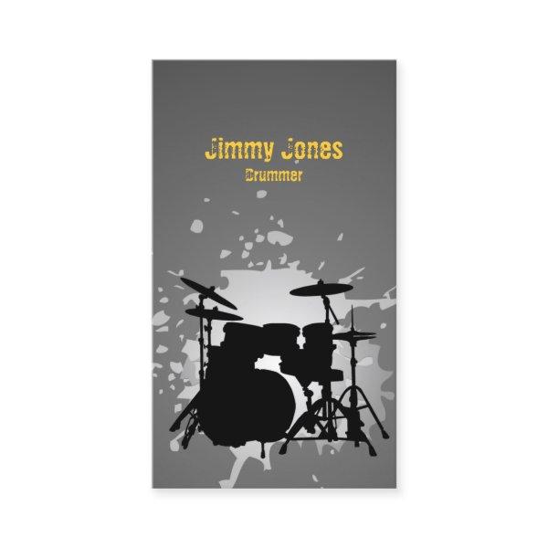 Drumkit Silhouette Splatter Grey