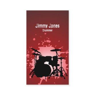 Drumkit Silhouette Splatter Red
