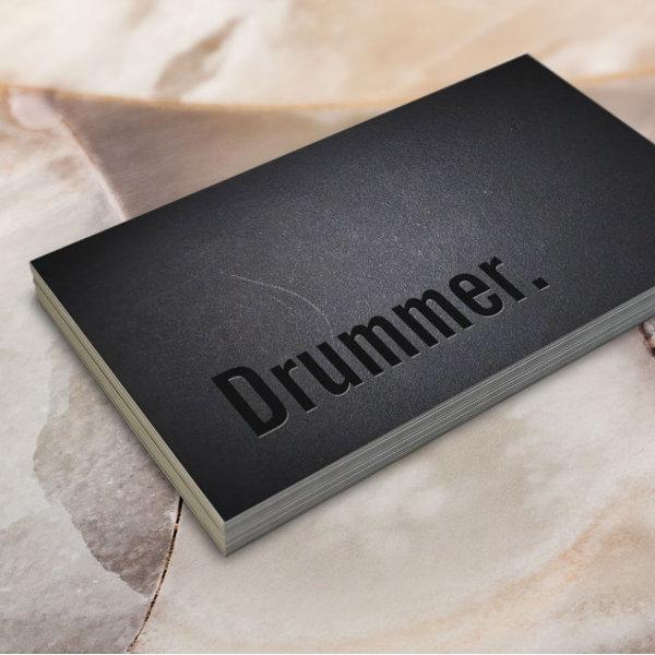 Drummer Bold Text Minimalist Cool Black