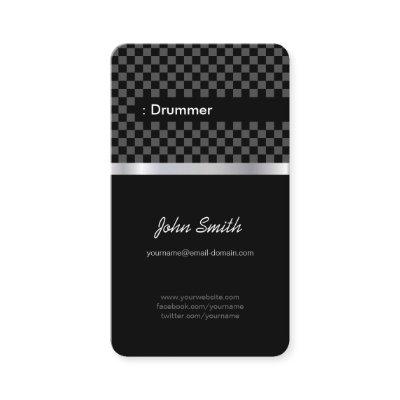Drummer - Elegant Black Checkered