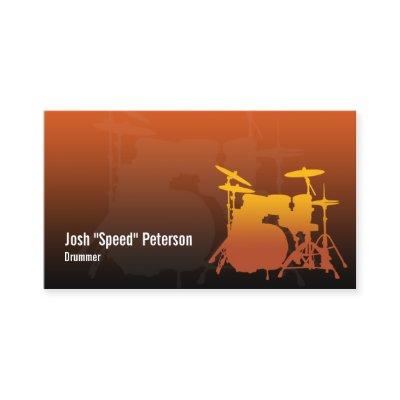 Drummer's Drum Kit Silhouette Orange