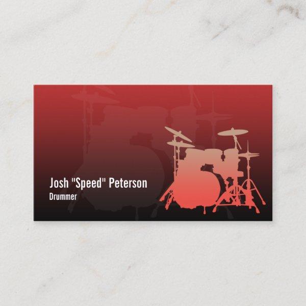 Drummer's Drum Kit Silhouette Red