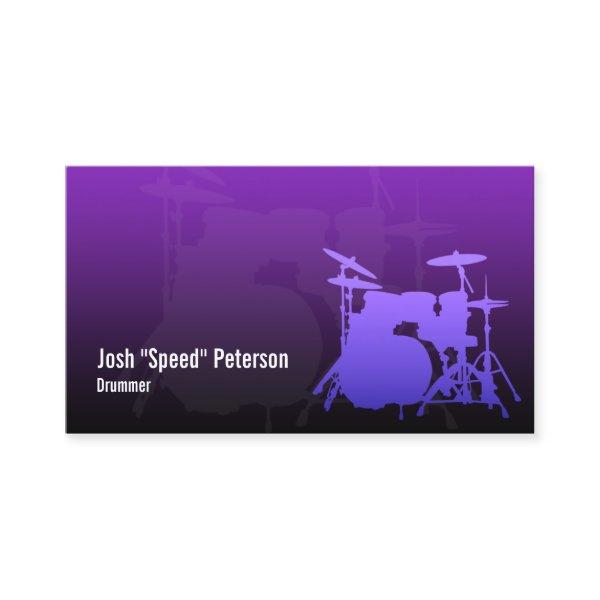 Drummer's Drum Kit Silhouette Violet