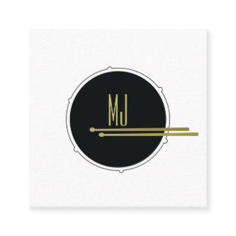 Drums Minimalist Modern | Drummer Simple Black Square