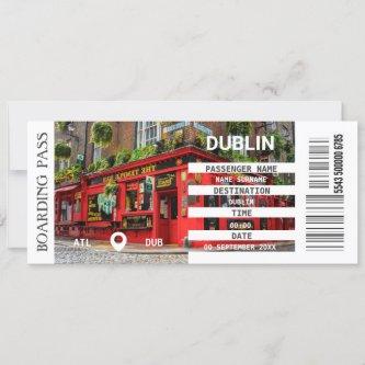 Dublin Ireland airplane boarding pass getaway Invitation
