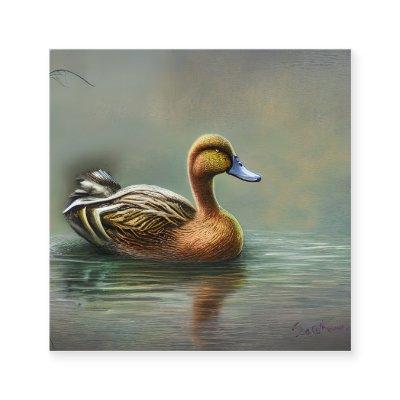 Duck Design Drawing Square