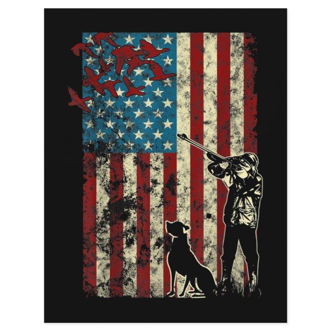 Duck Hunting Distressed Patriotic American Flag Letterhead