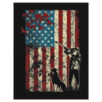 Duck Hunting Distressed Patriotic American Flag Letterhead