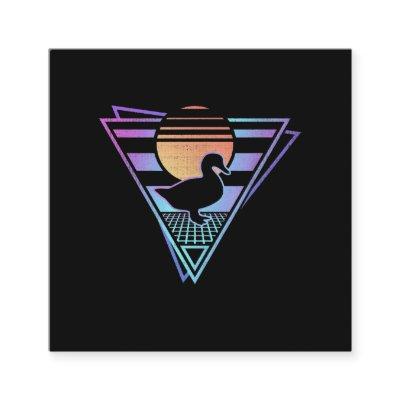 Duck Retro 80s EDM Synthwave Gift T-Shirt Square