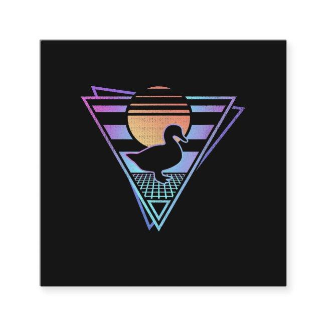 Duck Retro 80s EDM Synthwave Gift T-Shirt Square