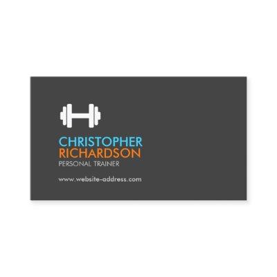 Dumbbell Logo Fitness Personal Trainer Orange/Blue