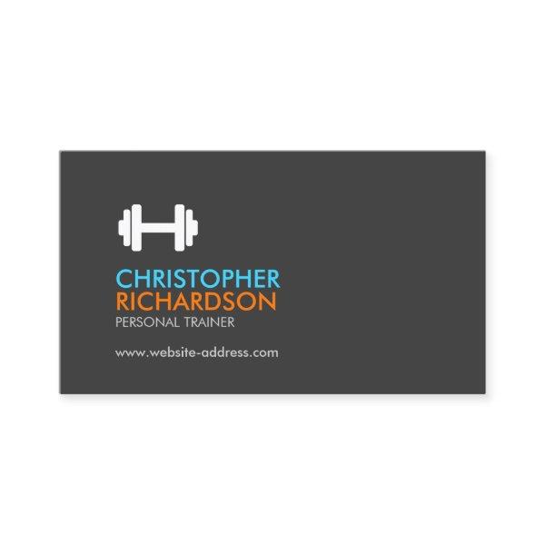 Dumbbell Logo Fitness Personal Trainer Orange/Blue