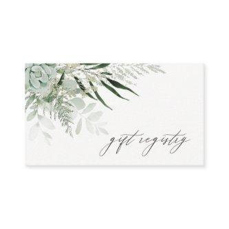 Dusky Leafy Fern Succulent Wedding Gift Registry