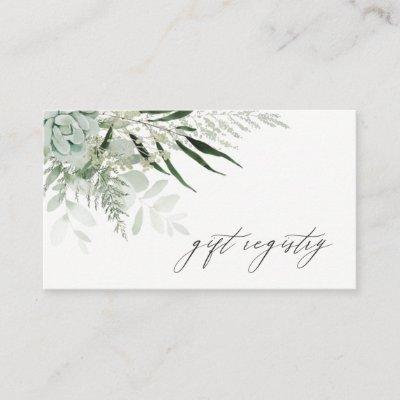 Dusky Leafy Fern Succulent Wedding Gift Registry