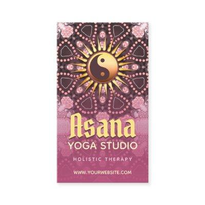 Dusky Pink & Gold Yin Yang Holistic Asana Yoga