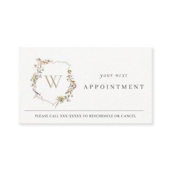 Dusky Pink Wildflower Monogram Crest Appointment