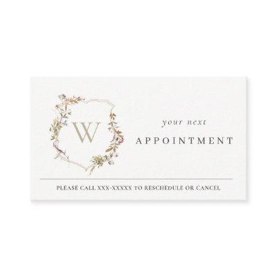Dusky Pink Wildflower Monogram Crest Appointment