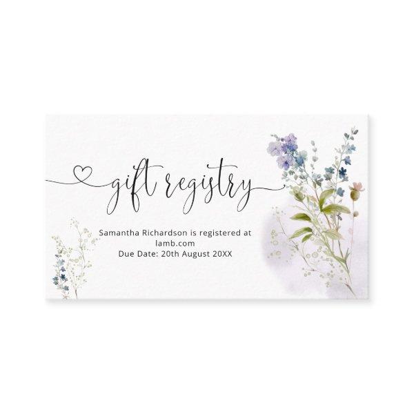 Dusty Blue Floral Baby Shower Gift Registry