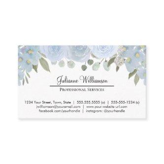 Dusty Blue Floral Simple Personal Professional