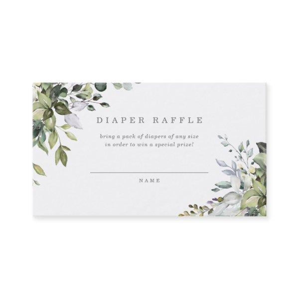 Dusty Blue Florals Diaper Raffle Card