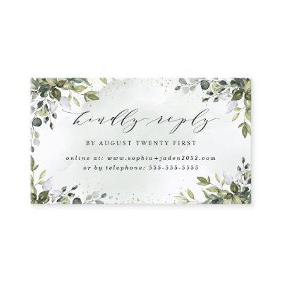 Dusty Blue Greenery Wedding Online RSVP Cards