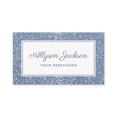 Dusty Blue Leopard Glitter