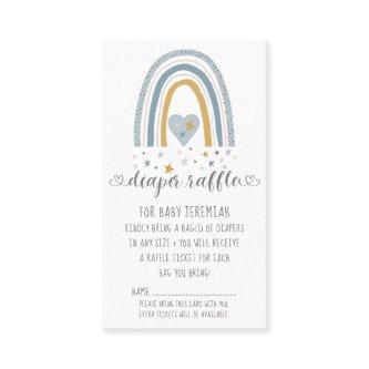 Dusty Blue Modern Rainbow Baby Boy Diaper Raffle