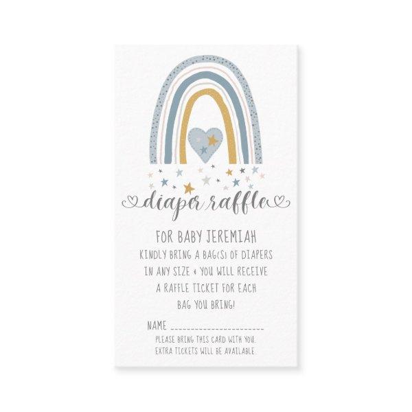 Dusty Blue Modern Rainbow Baby Boy Diaper Raffle